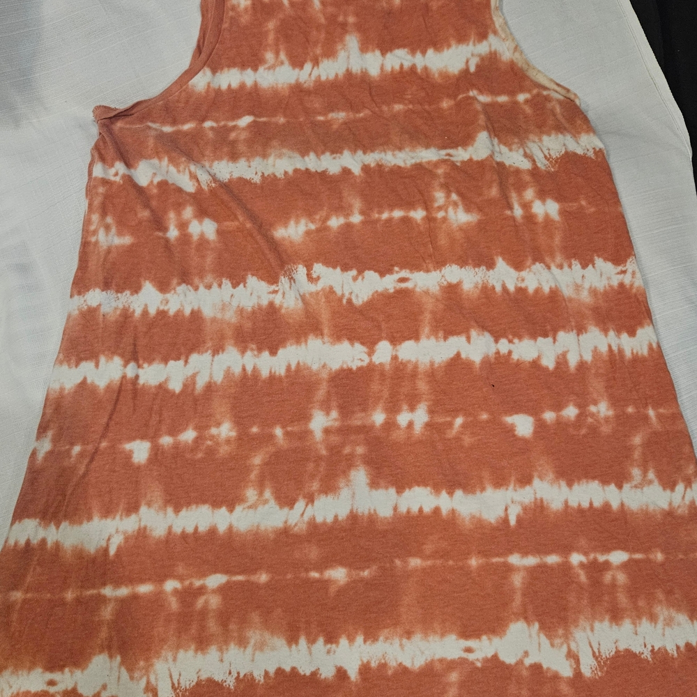 Orange Tie-Dye Sleeveless Tank Top
